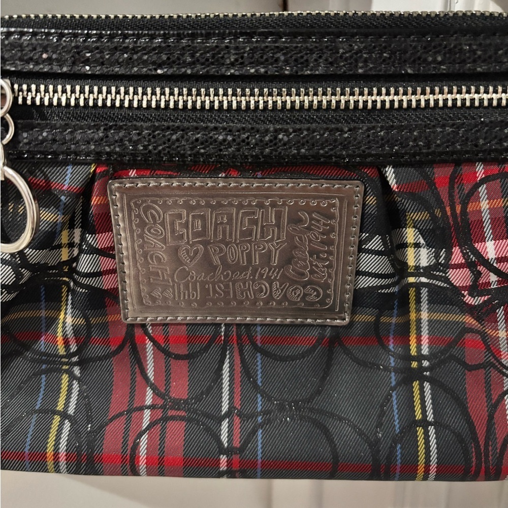 Coach Plaid Tartan Poppy Crossbody Bag - Picture 2 of 9